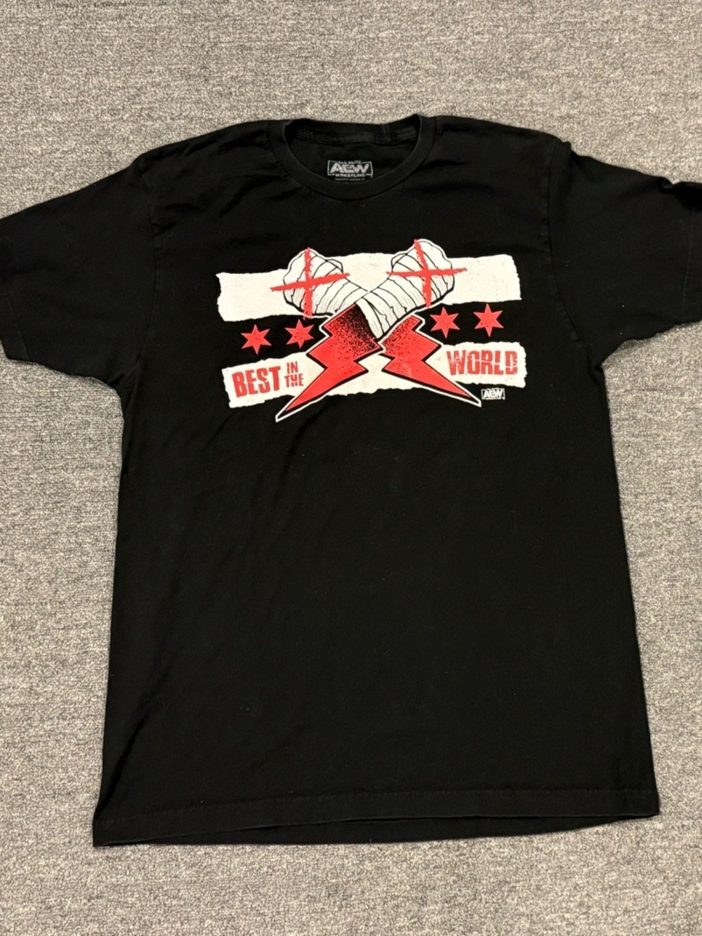 AEW CM Punk Best In The World Logo Wrestling T Shirt Mens Size L